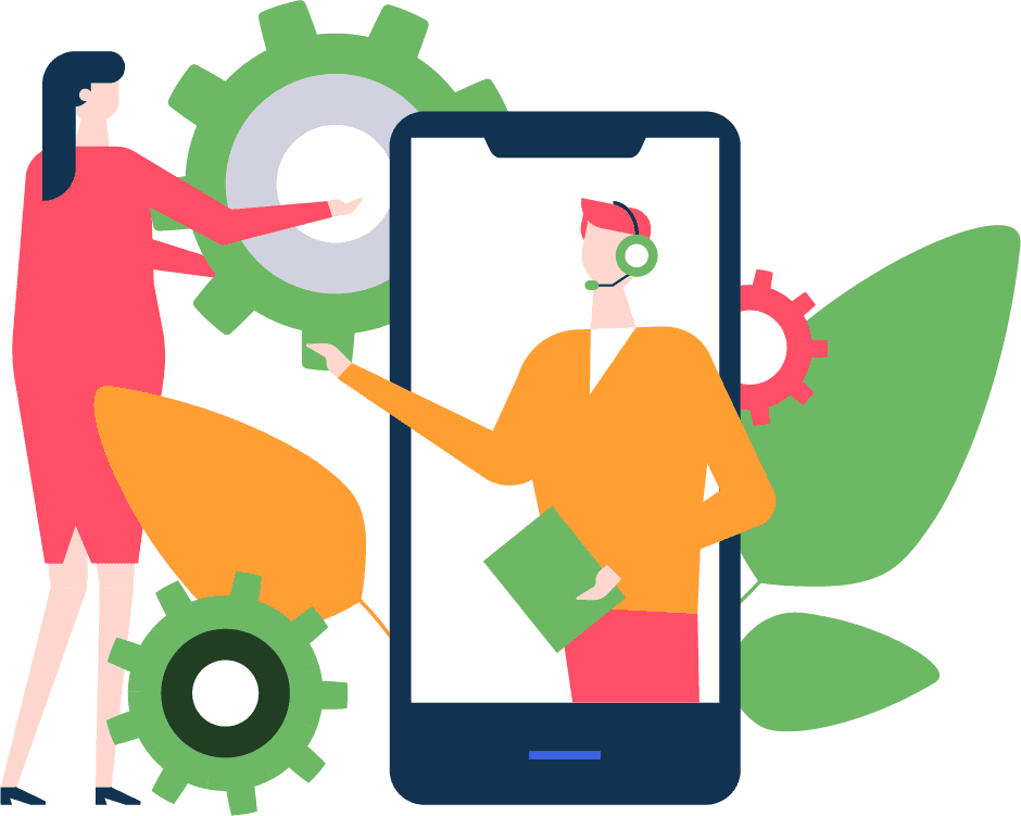 Illusztráció: telefonos ügyfélszerzés és értékesítés-támogatás